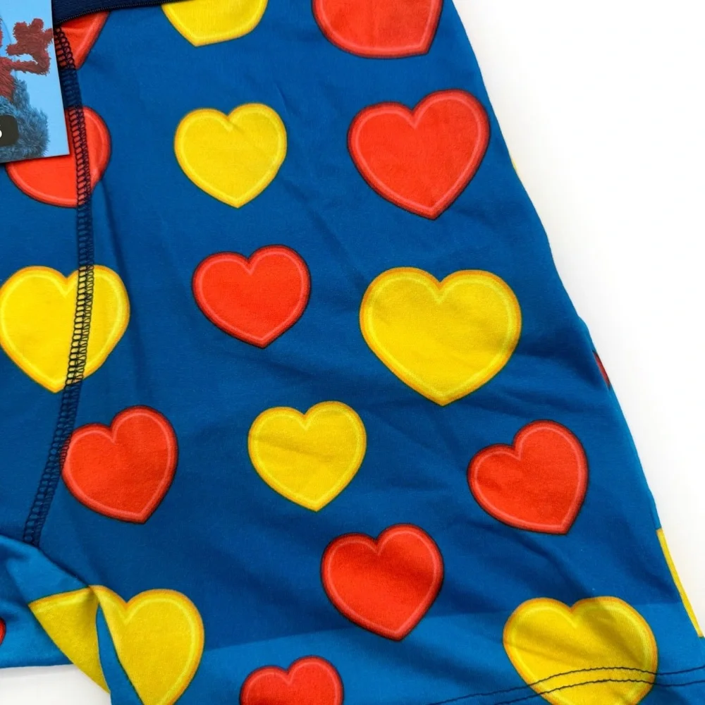 Sesame Street Elmo Crazy Boxer Briefs Mens Small Underwear Hearts Blue Fun Gift